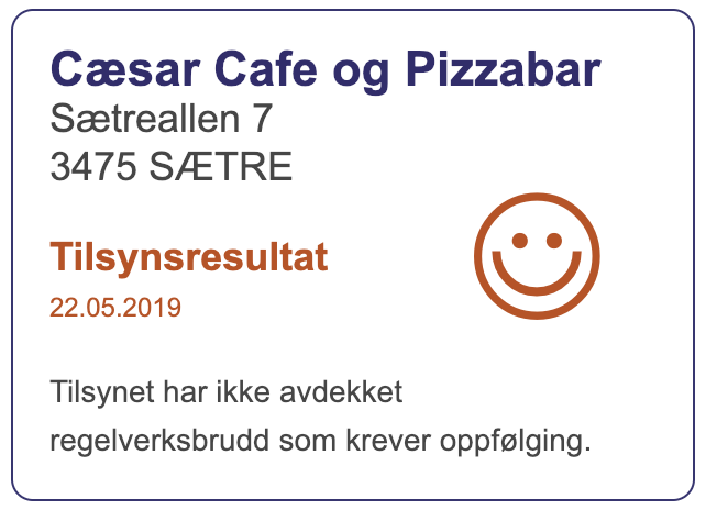 Cæsar fikk smilefjes av mattilsynet